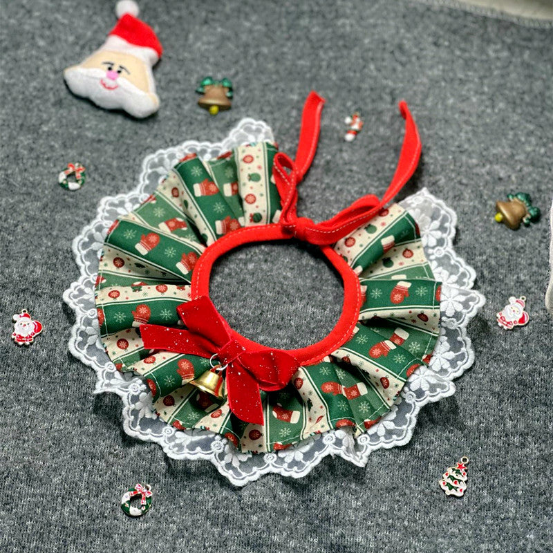 Pet Christmas Bow Tie Bib Slobber Scarf