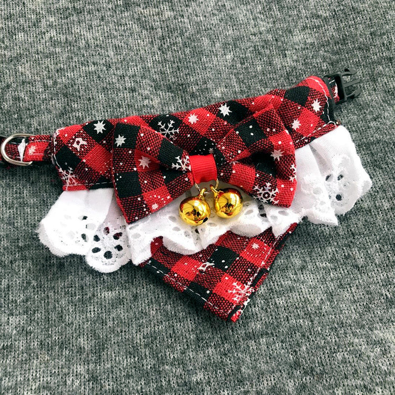 Pet Christmas Bow Tie Bib Slobber Scarf