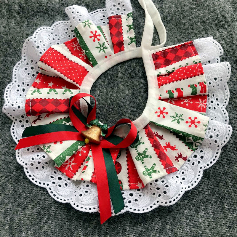 Pet Christmas Bow Tie Bib Slobber Scarf