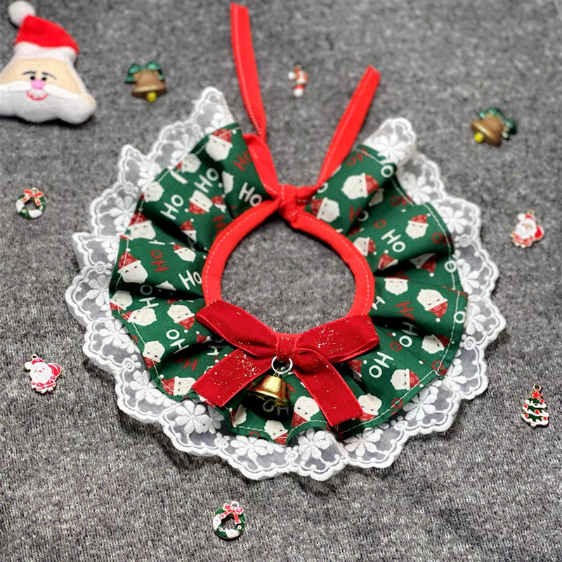 Pet Christmas Bow Tie Bib Slobber Scarf